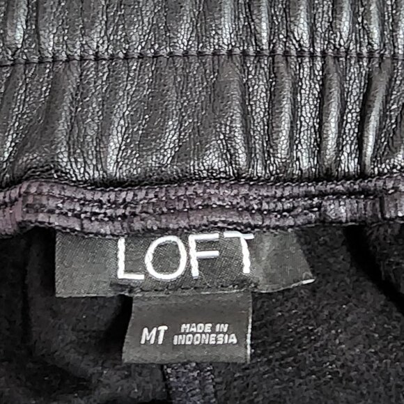 Ann Taylor Loft Pants Womens Size MT Medium Tall Pull On Faux Leather Pockets - Picture 3 of 5